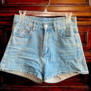 High waisted denim shorts